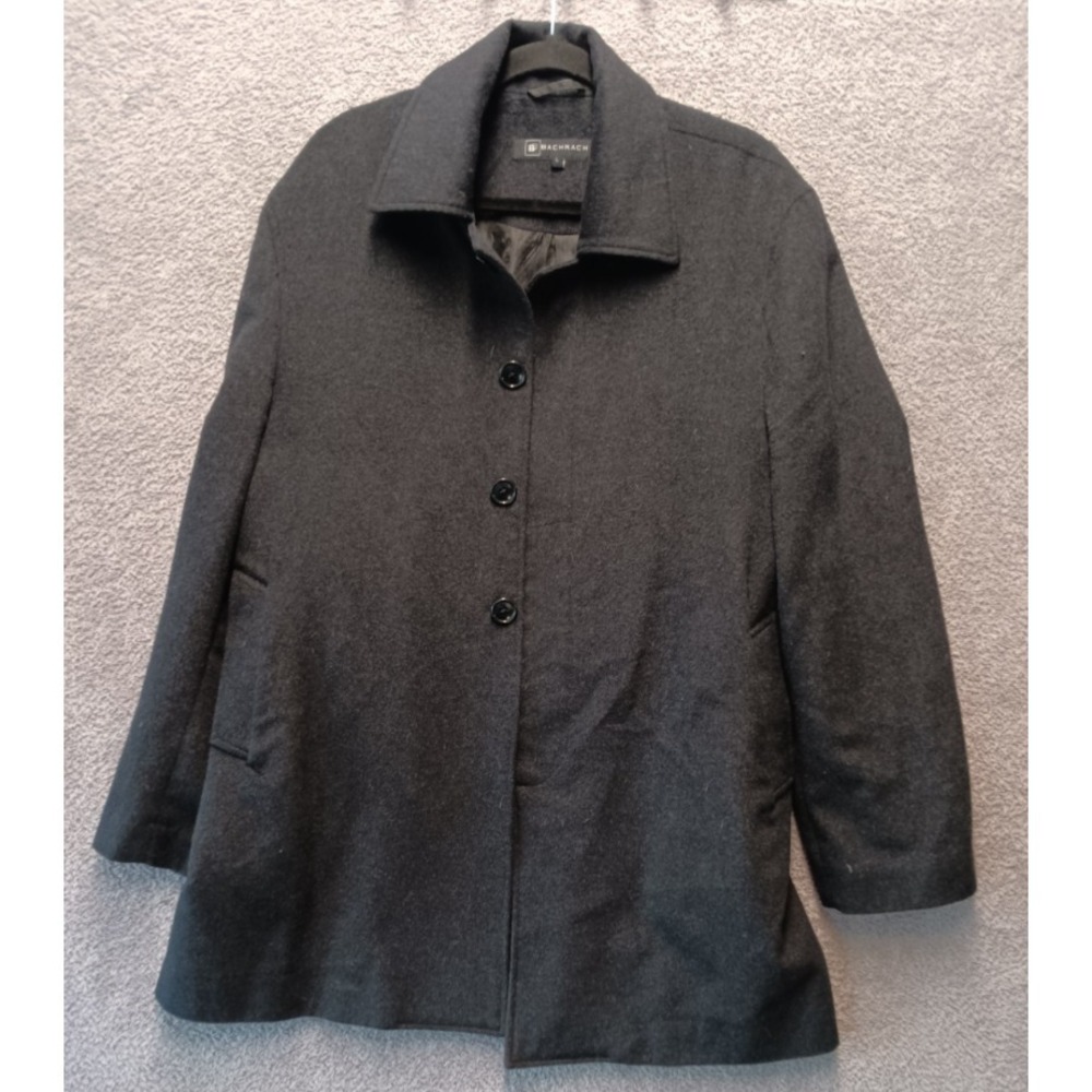 Bachrach Men's Wool Blend Coat Jacket Black‎ Size L Classic Dress Coat